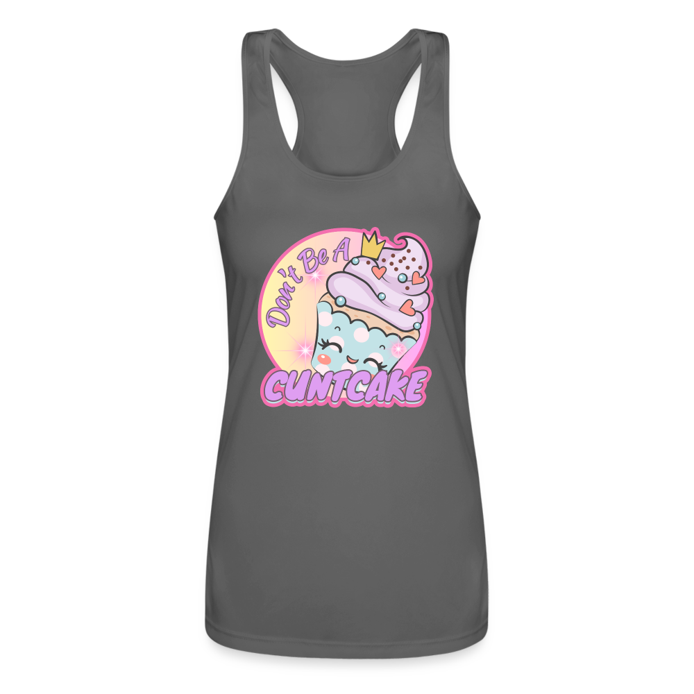 "Cupcake" – Women’s Performance Racerback Tank Top - charcoal