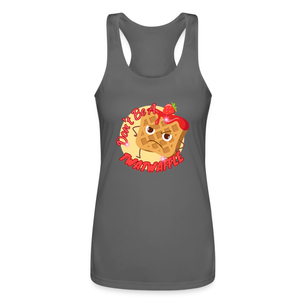 "Waffle" – Women’s Performance Racerback Tank Top - charcoal