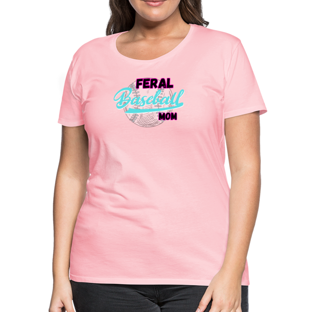 Feral Baseball Mom Women’s Premium T-Shirt - pink