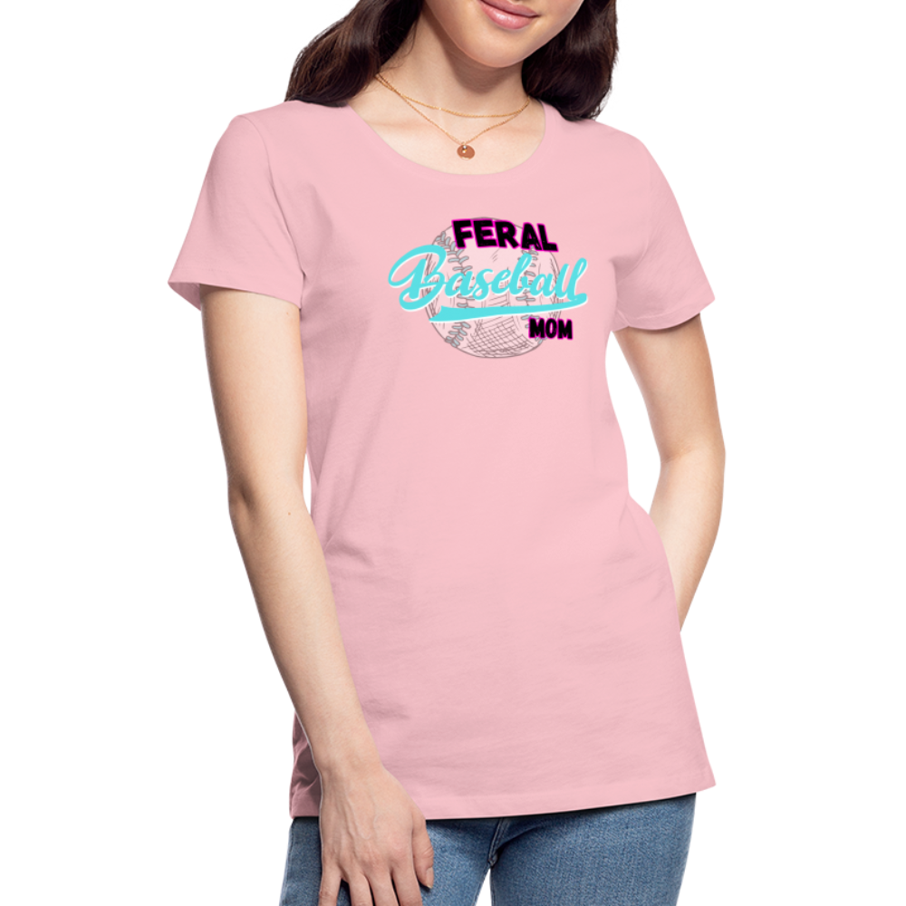 Feral Baseball Mom Women’s Premium T-Shirt - pink