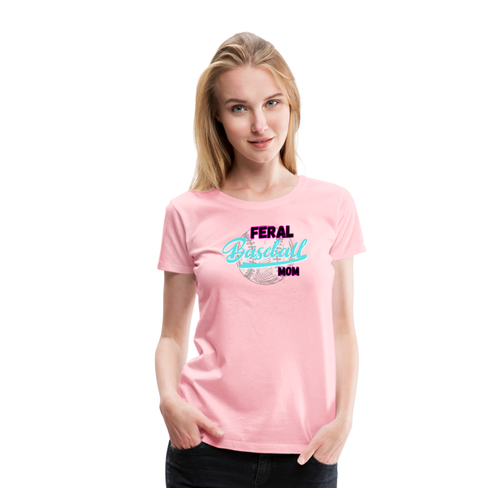 Feral Baseball Mom Women’s Premium T-Shirt - pink