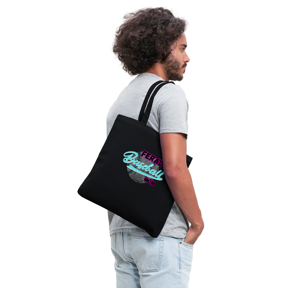 Feral Baseball Mom Tote Bag - black