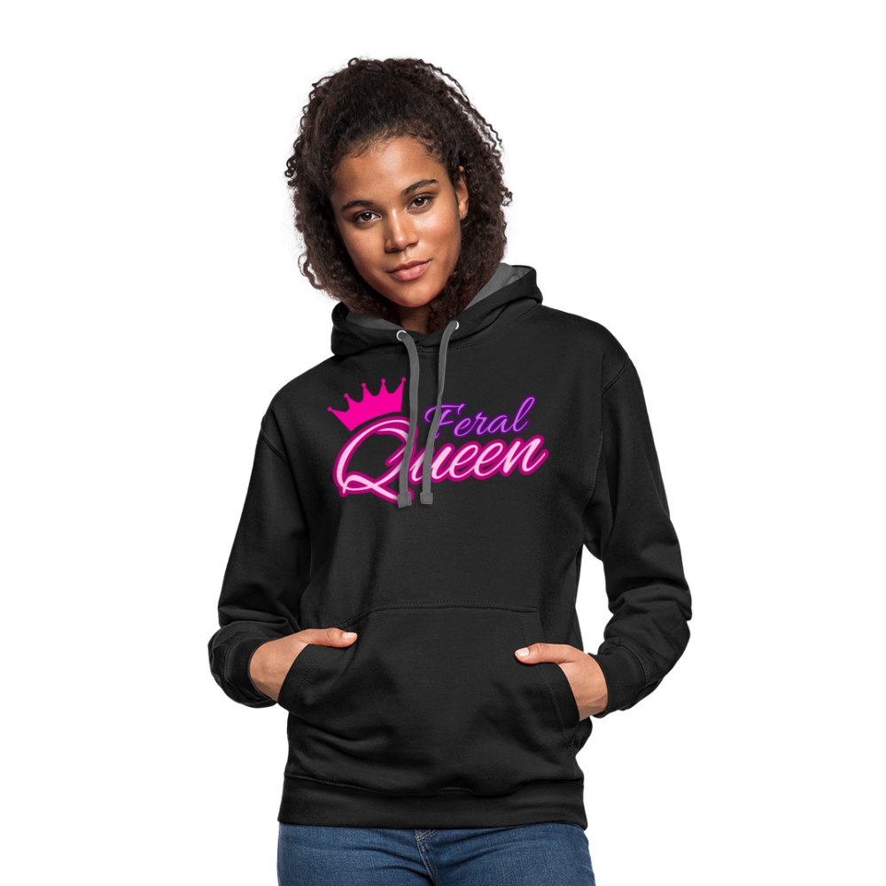 Feral Queen Contrast Hoodie - black/asphalt