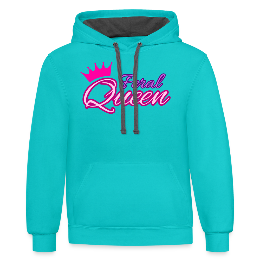 Feral Queen Contrast Hoodie - scuba blue/asphalt