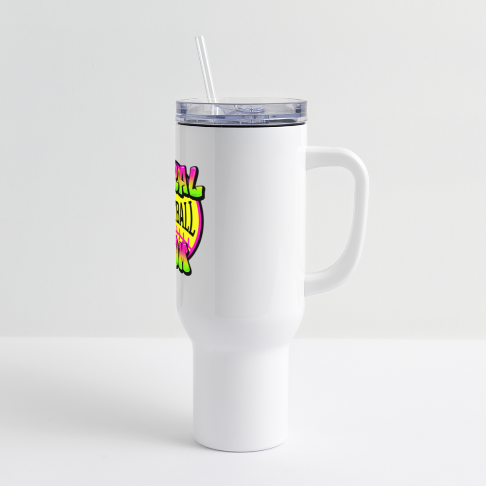Feral Softball Mom 40 oz Travel Tumbler - white