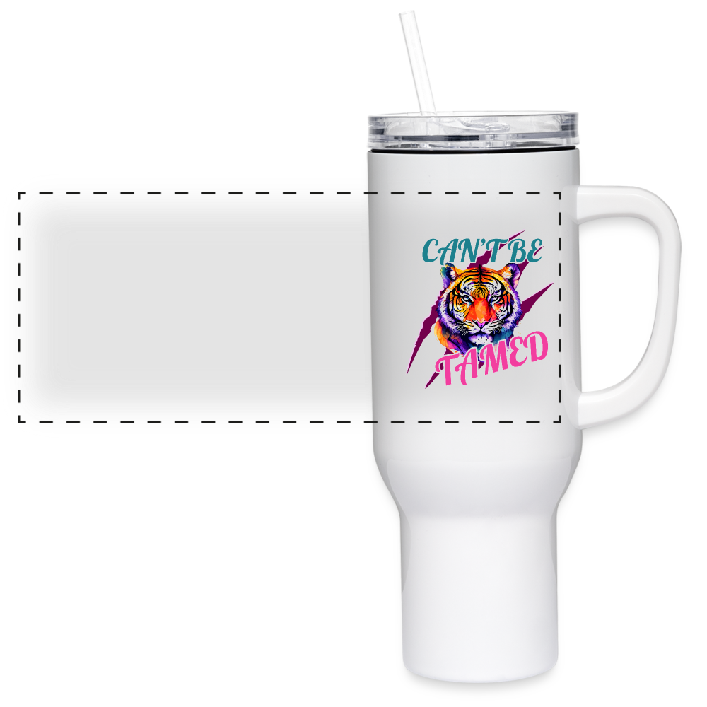 Can't Be Tamed 40 oz Travel Tumbler - white
