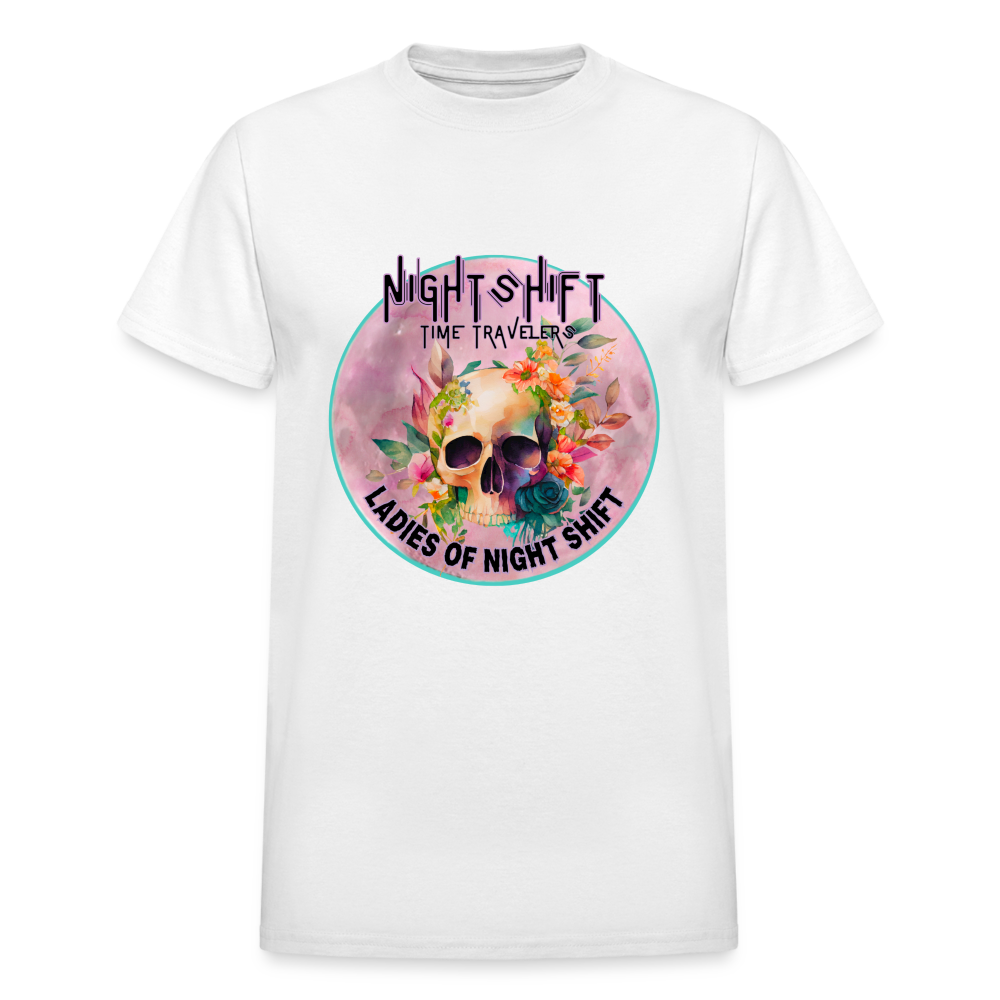 LADIES NIGHT SHIFT Gildan Ultra Cotton Adult T-Shirt - white
