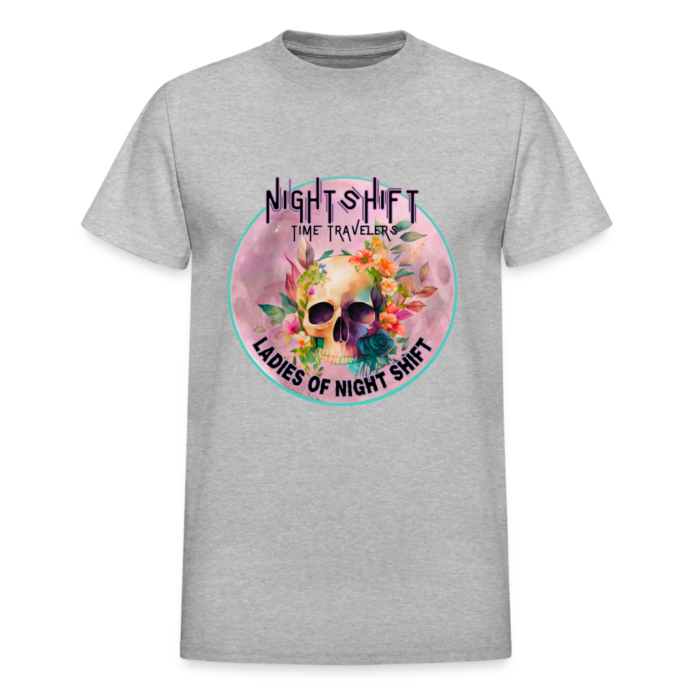 LADIES NIGHT SHIFT Gildan Ultra Cotton Adult T-Shirt - heather gray