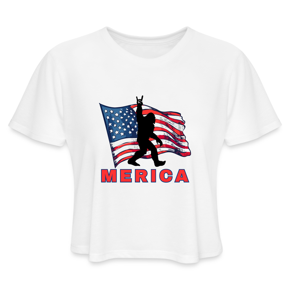 MERICA Women's Cropped T-Shirt - white