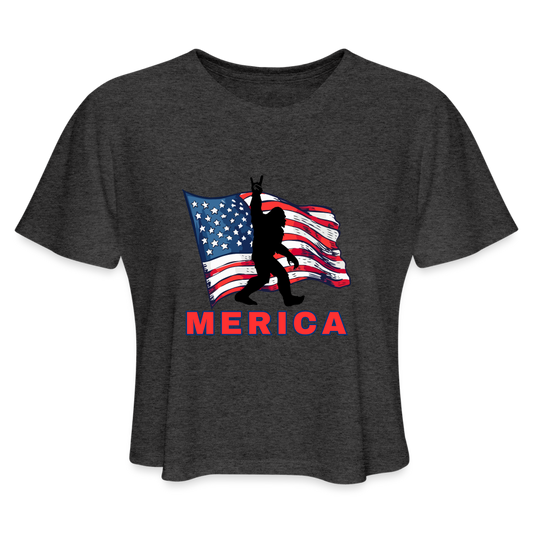 MERICA Women's Cropped T-Shirt - deep heather