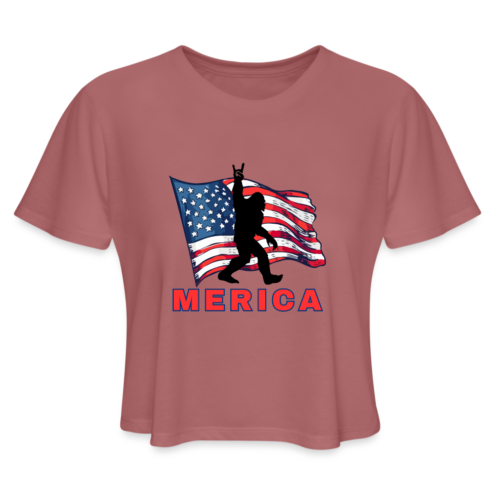 MERICA Women's Cropped T-Shirt - mauve