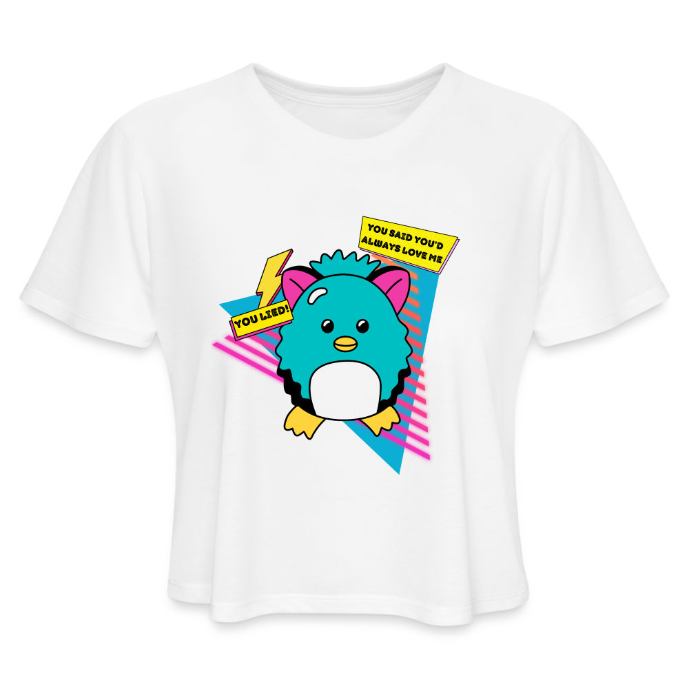 NOSTALGIA ANIMAL Women's Cropped T-Shirt - white