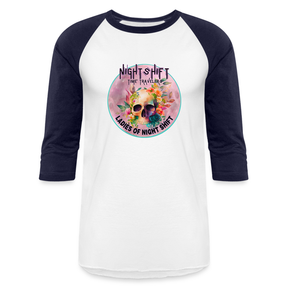 LADIES OF NIGHT SHIFT Baseball T-Shirt - white/navy