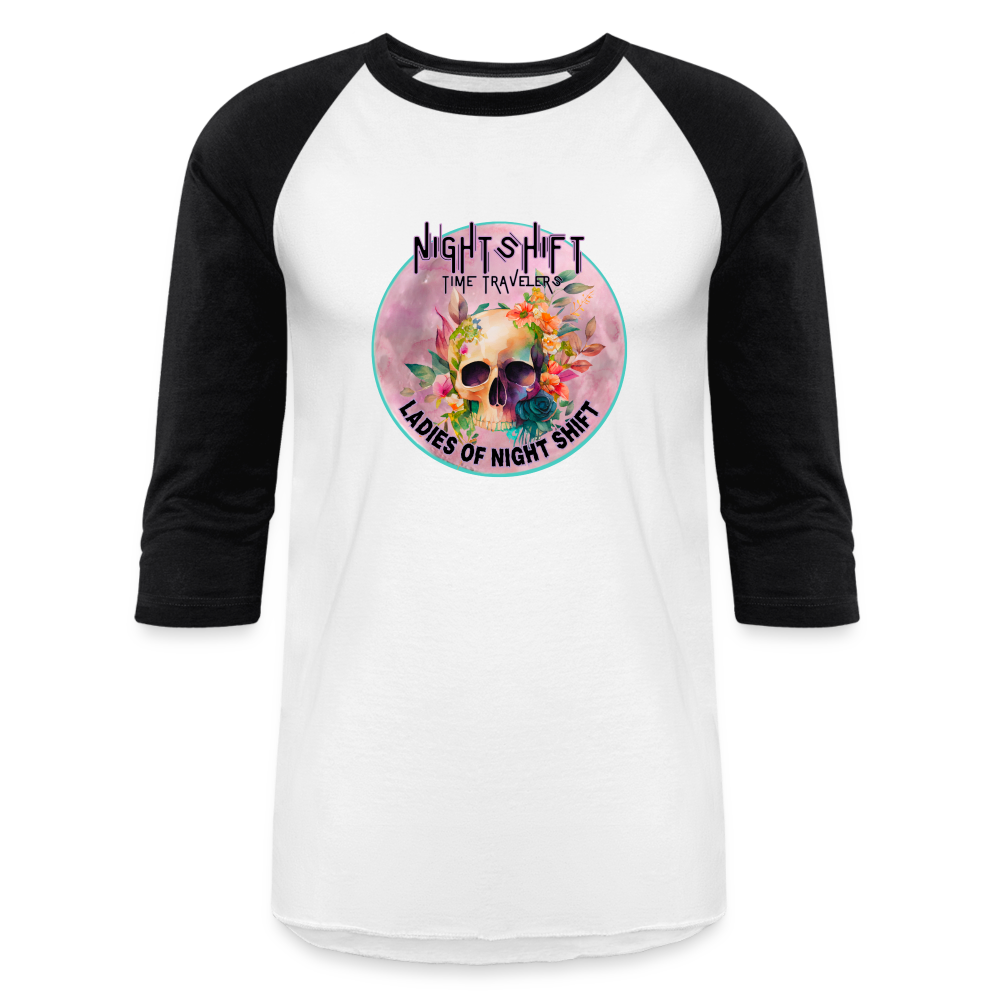 LADIES OF NIGHT SHIFT Baseball T-Shirt - white/black