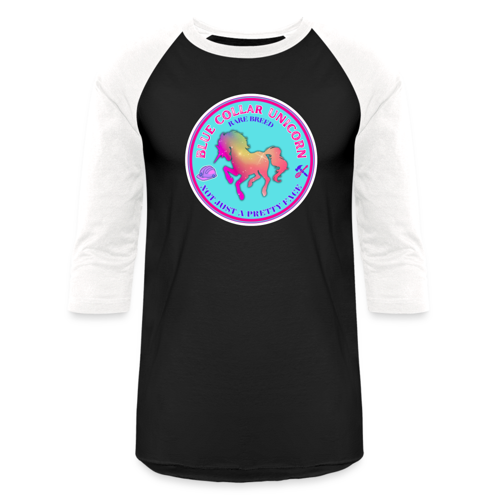 BLUE COLLAR UNICORN Baseball T-Shirt - black/white
