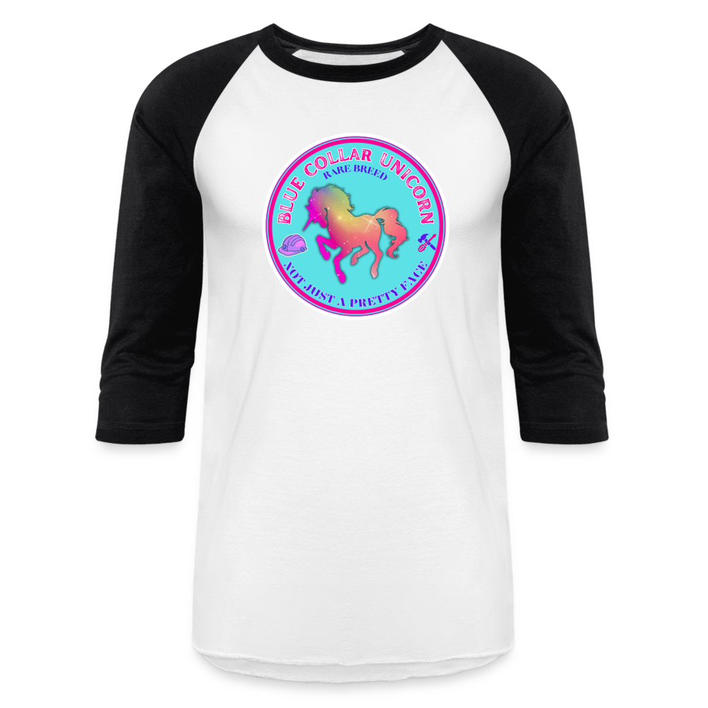 BLUE COLLAR UNICORN Baseball T-Shirt - white/black