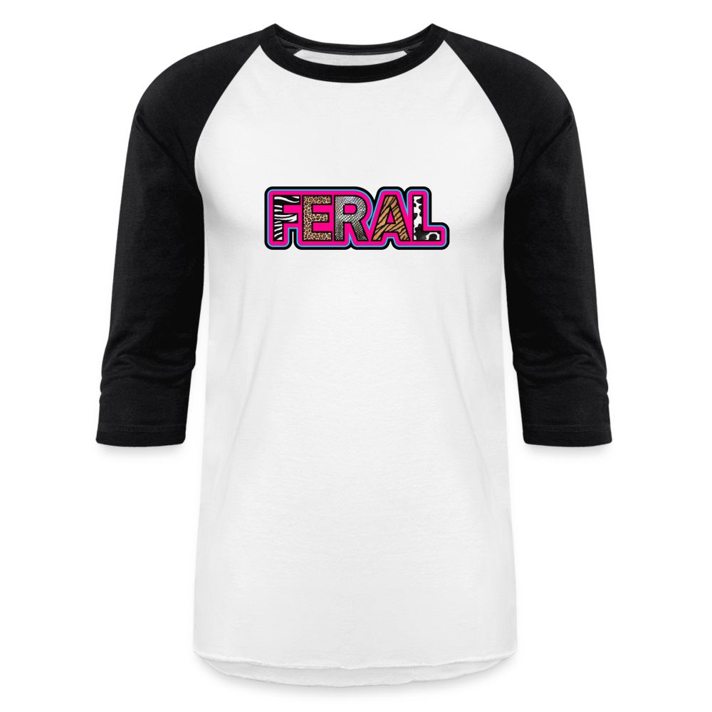 FERAL Baseball T-Shirt - white/black