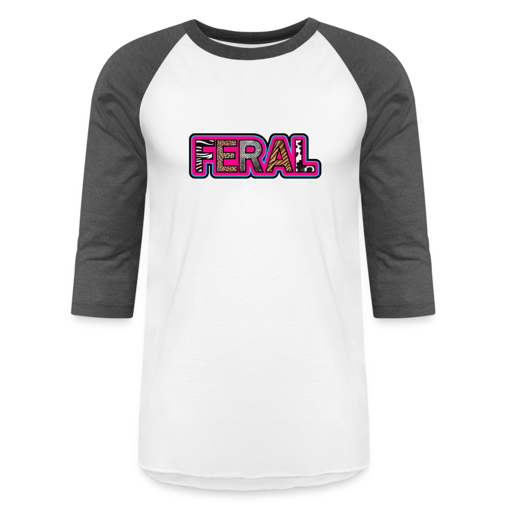 FERAL Baseball T-Shirt - white/charcoal