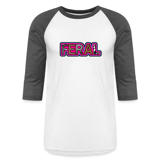 FERAL Baseball T-Shirt - white/charcoal