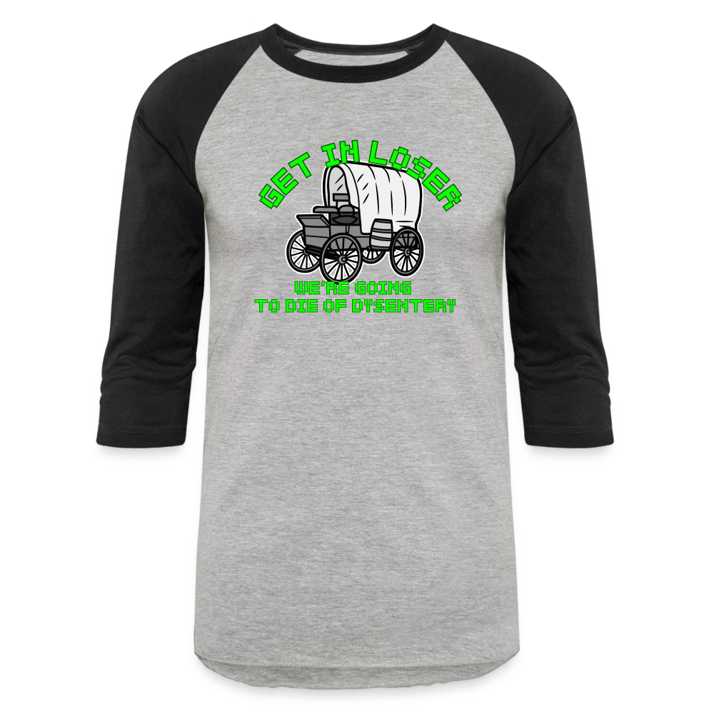 GET IN LOSER Baseball T-Shirt - heather gray/black