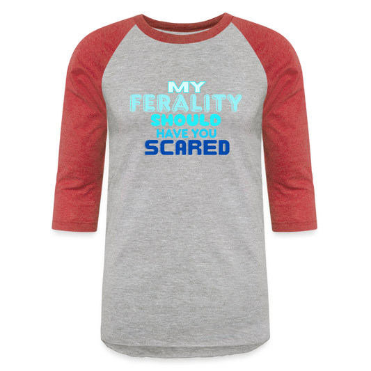 FERALITY Baseball T-Shirt - heather gray/red