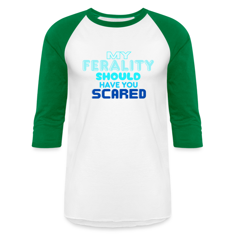 FERALITY Baseball T-Shirt - white/kelly green