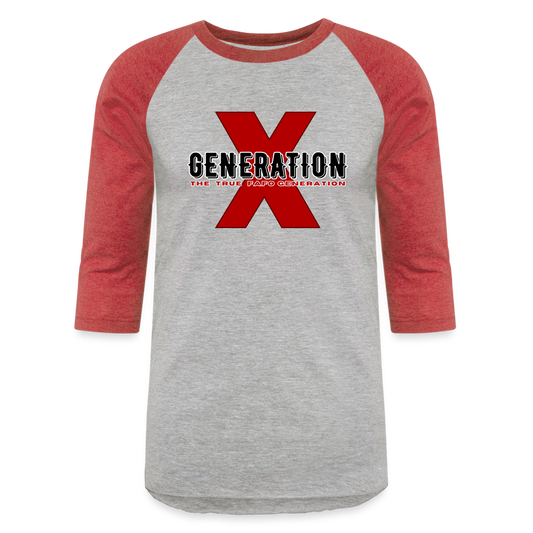 GEN X FAFO Baseball T-Shirt - heather gray/red