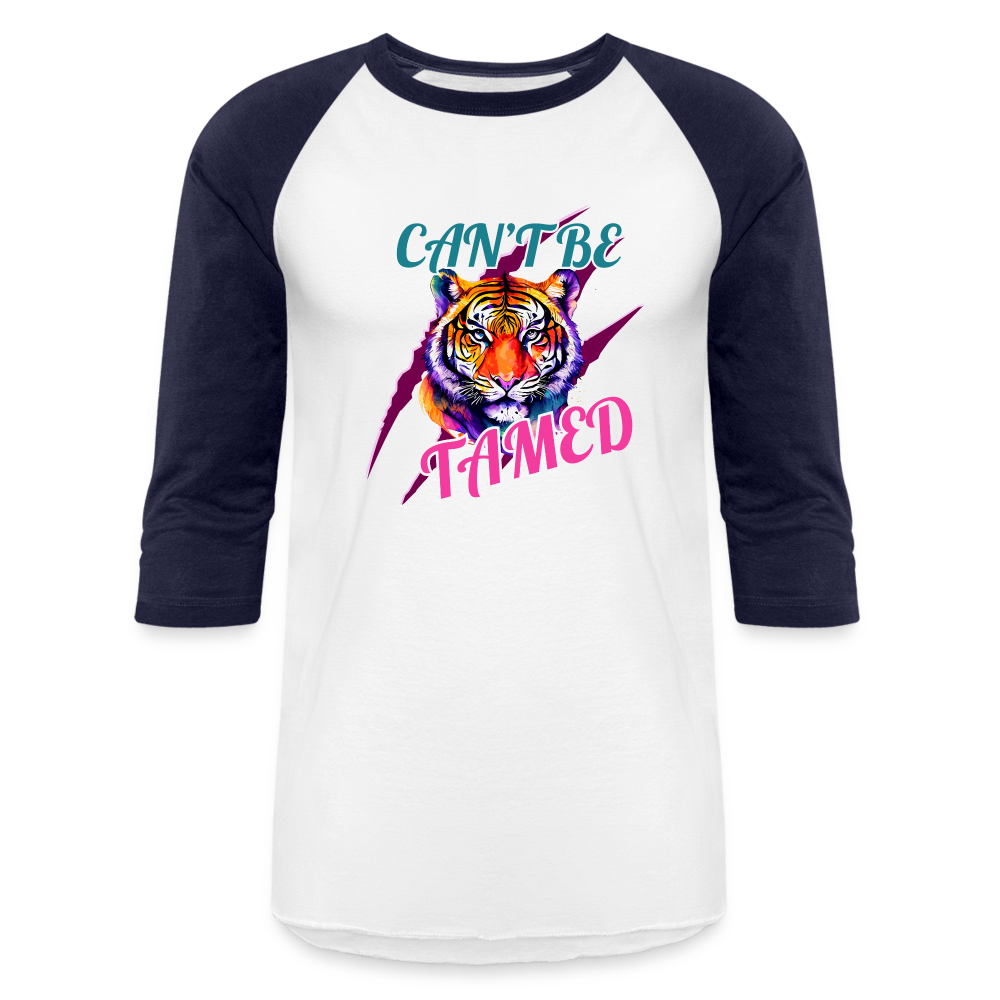 CAN'T BE TAMED Baseball T-Shirt - white/navy