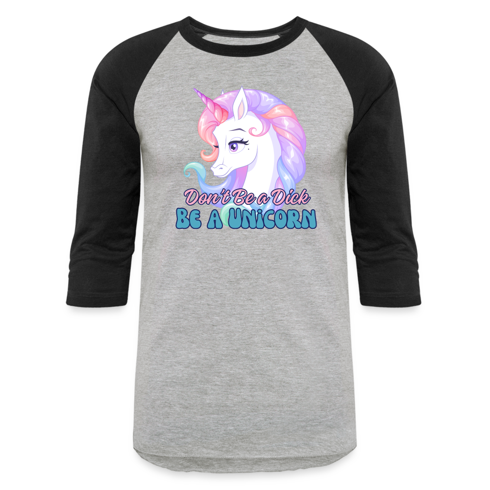 BE A UNICORN Baseball T-Shirt - heather gray/black