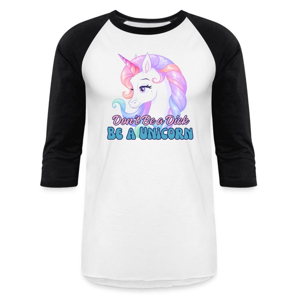 BE A UNICORN Baseball T-Shirt - white/black