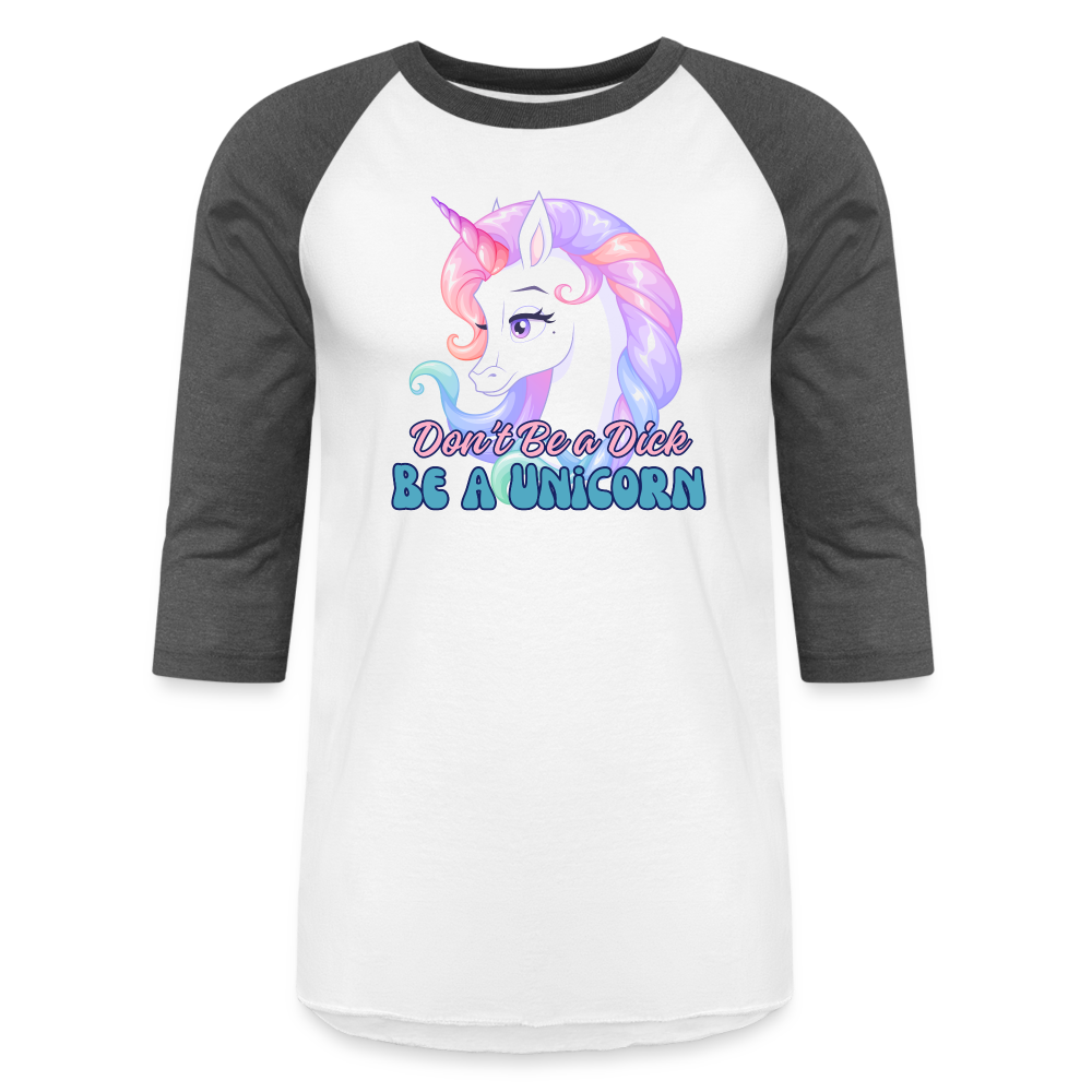 BE A UNICORN Baseball T-Shirt - white/charcoal