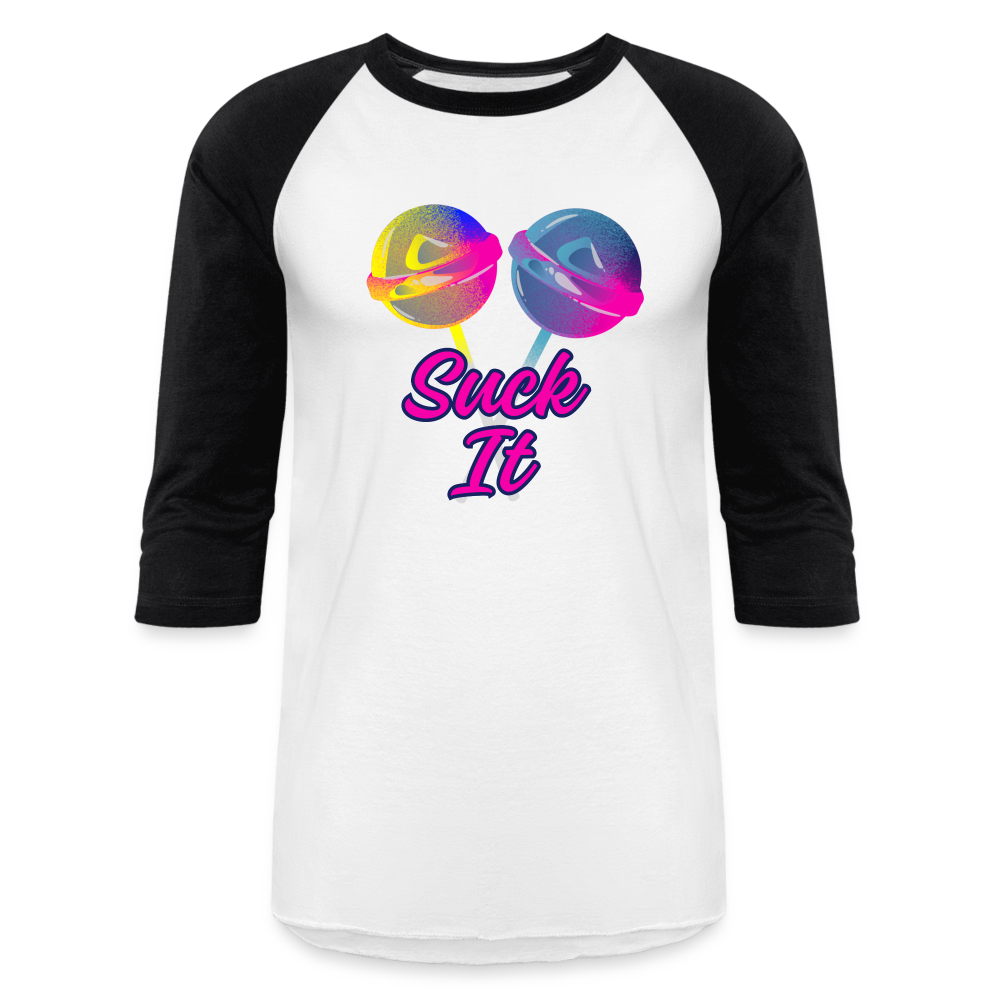 SUCK IT Baseball T-Shirt - white/black