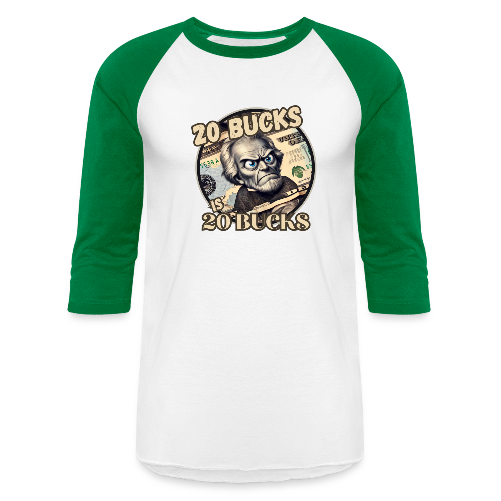 20 BUCKS Baseball T-Shirt - white/kelly green