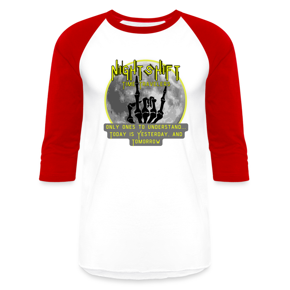 YELLOW NIGHT SHIFT Baseball T-Shirt - white/red