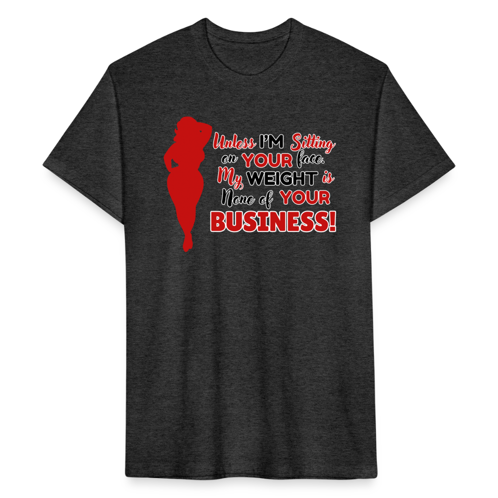 BENNETT PEACH "SITTING ON YOUR FACE" Fitted Cotton/Poly T-Shirt by Next Level - heather black