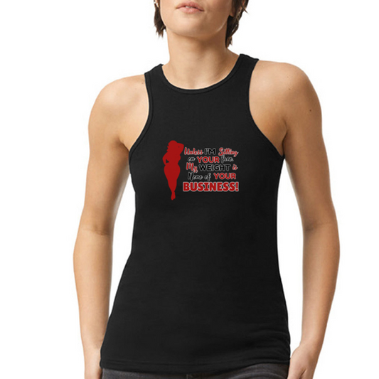 BENNETT PEACH "SITTING ON YOUR FACE" American Apparel Women’s Racerneck Tank - black