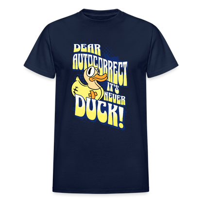 NEVER DUCK Gildan Ultra Cotton Adult T-Shirt - navy