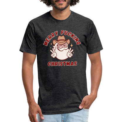MERRY F*CKING CHRISTMAS Fitted Cotton/Poly T-Shirt by Next Level - heather black