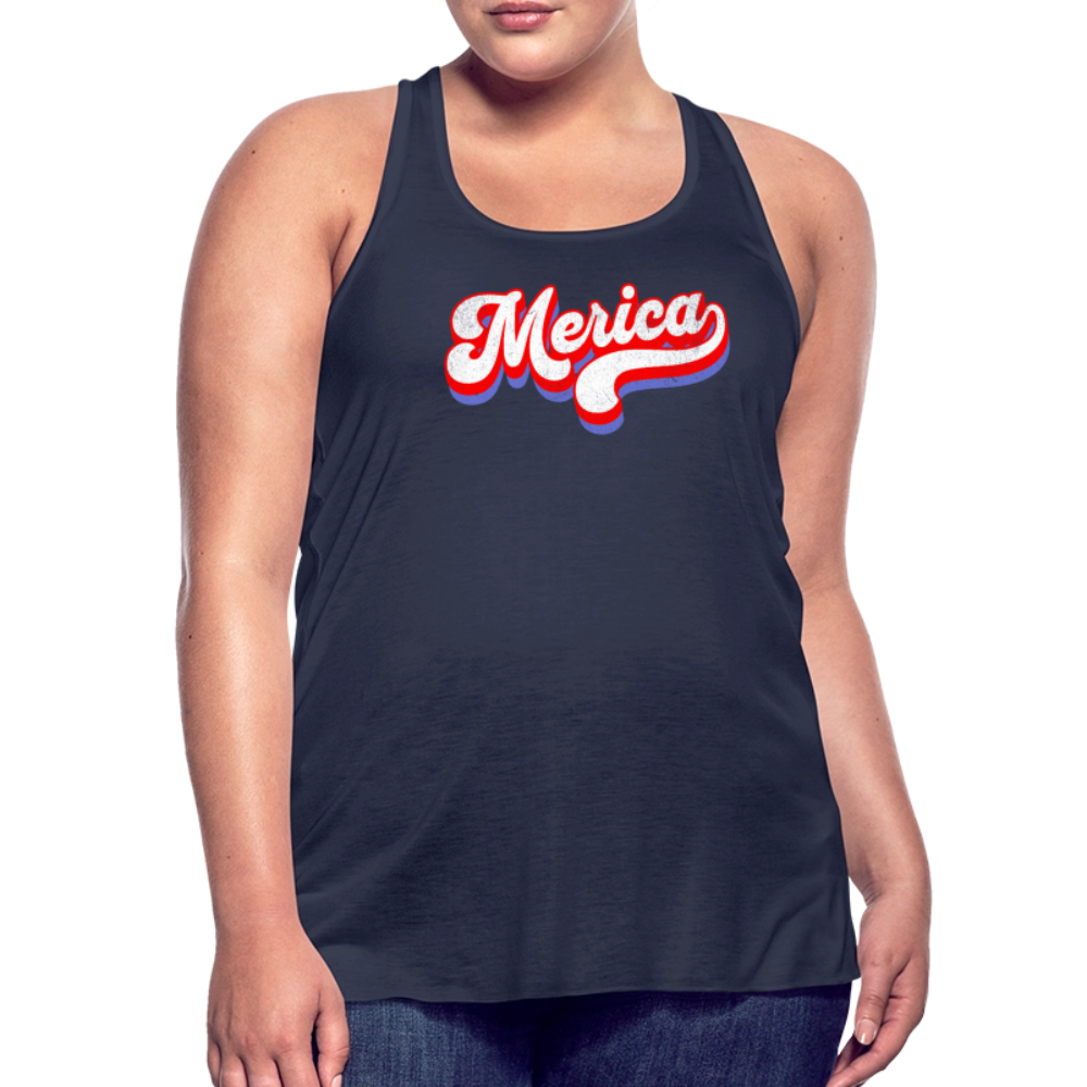 MERICA Women's Flowy Tank Top by Bella - navy