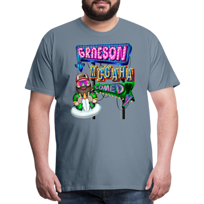 Unisex Graeson Mcgaha Comedy Men's Premium T-Shirt - steel blue