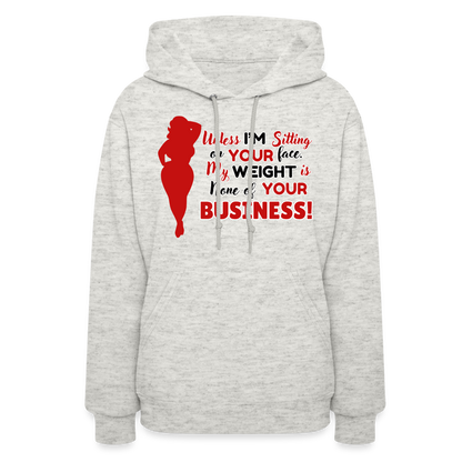 BENNETT PEACH SITTING ON YOUR FACE Women's Hoodie - heather oatmeal