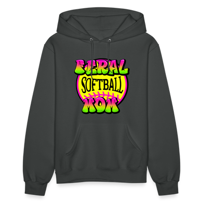 FERAL SOFTBALL MOM Women's Hoodie - asphalt