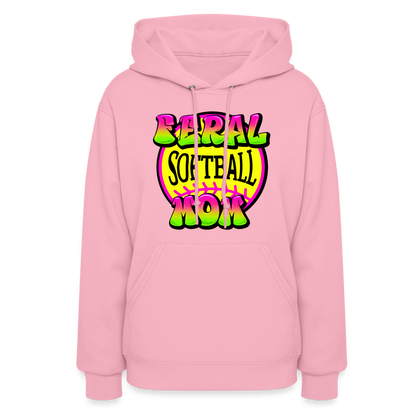 FERAL SOFTBALL MOM Women's Hoodie - classic pink