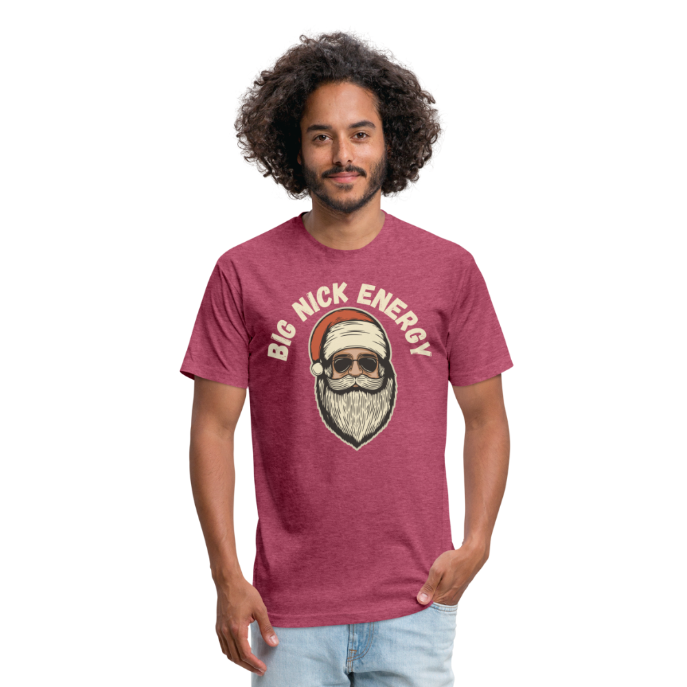 BIG NICK ENERGY Fitted Cotton/Poly T-Shirt by Next Level - heather burgundy