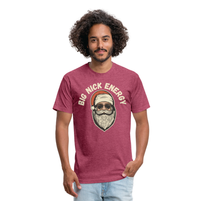 BIG NICK ENERGY Fitted Cotton/Poly T-Shirt by Next Level - heather burgundy