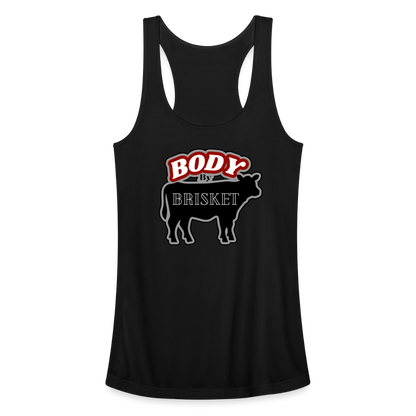 BODY BY BRISKET Women’s Performance Racerback Tank Top - black