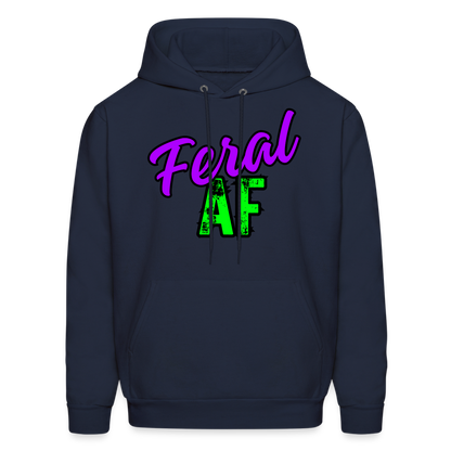 Unisex Purple/Green Feral AF Hoodie - navy
