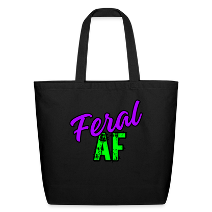 FERAL AF Eco-Friendly Cotton Tote - black