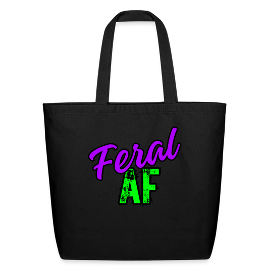 FERAL AF Eco-Friendly Cotton Tote - black