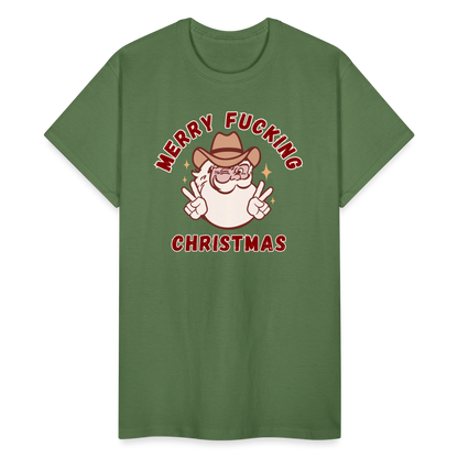 MERRY F*CKING CHRISTMAS Gildan Ultra Cotton Adult T-Shirt - military green